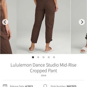 Lululemon Dance Studio Mid-Rise Cropped Pant Java Size 8